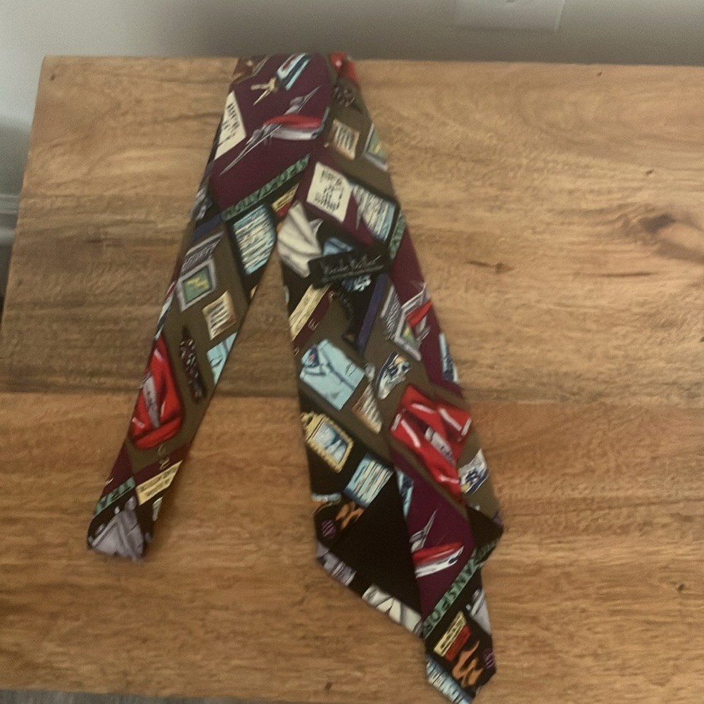 Nostalgic 1994 Nicole Miller Silk Tie In-Flight Necessities 90s Travel - Picture 5 of 13